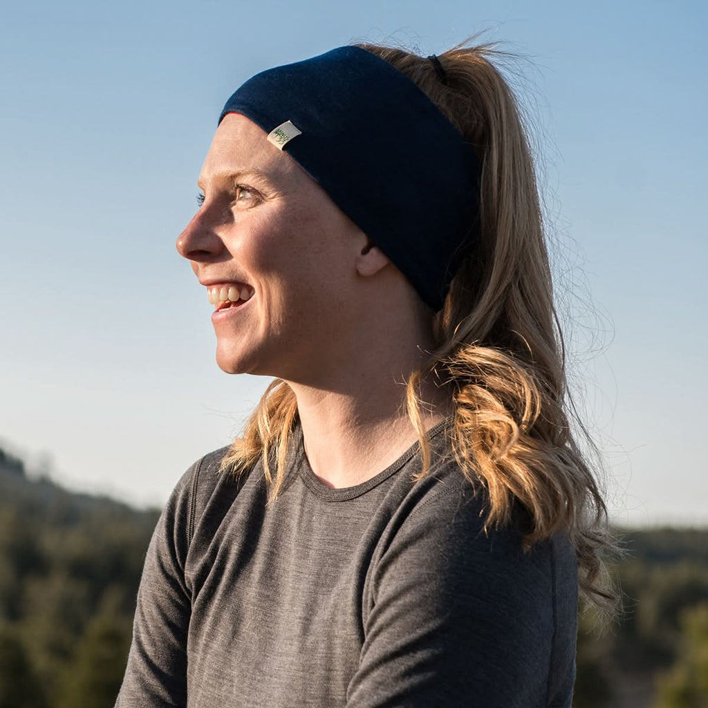 Midweight Reversible Wool Headband  - 100% Merino Wool